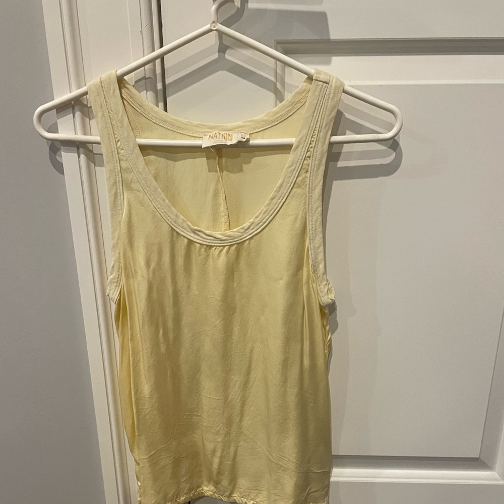 Nation LTD Pale Yellow Scoop Neck Tank Top